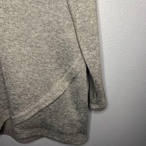 Lands End Heather Gray Cowl Neck Long Soft Cross Over Detail Sweater Size XL 18 - Picture 5 of 9